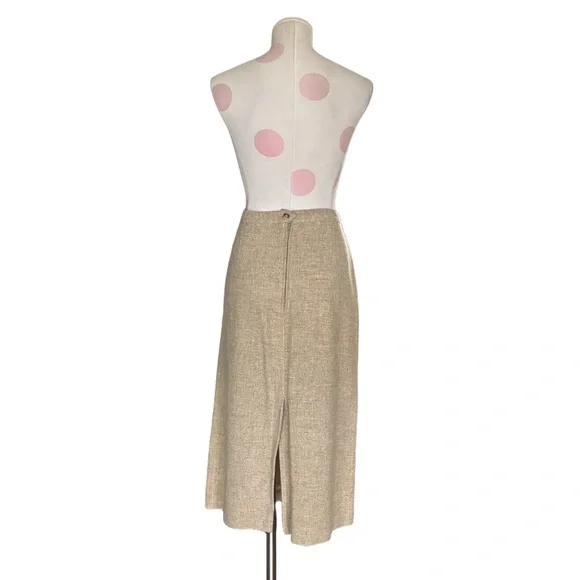 Prestige Wool Blend Skirt – Tan Beige - Large - Picture 7 of 11